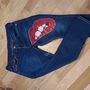 Jeans embelis liés sexy liés strechy jeans